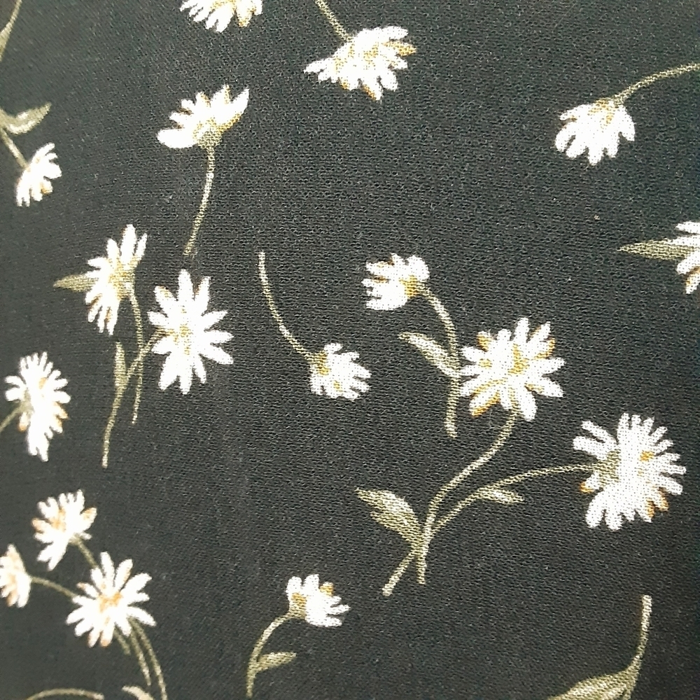 American Eagle XL Black Floral Babydoll Tunic Top Boho Peasant Long Sleeve - Picture 8 of 15